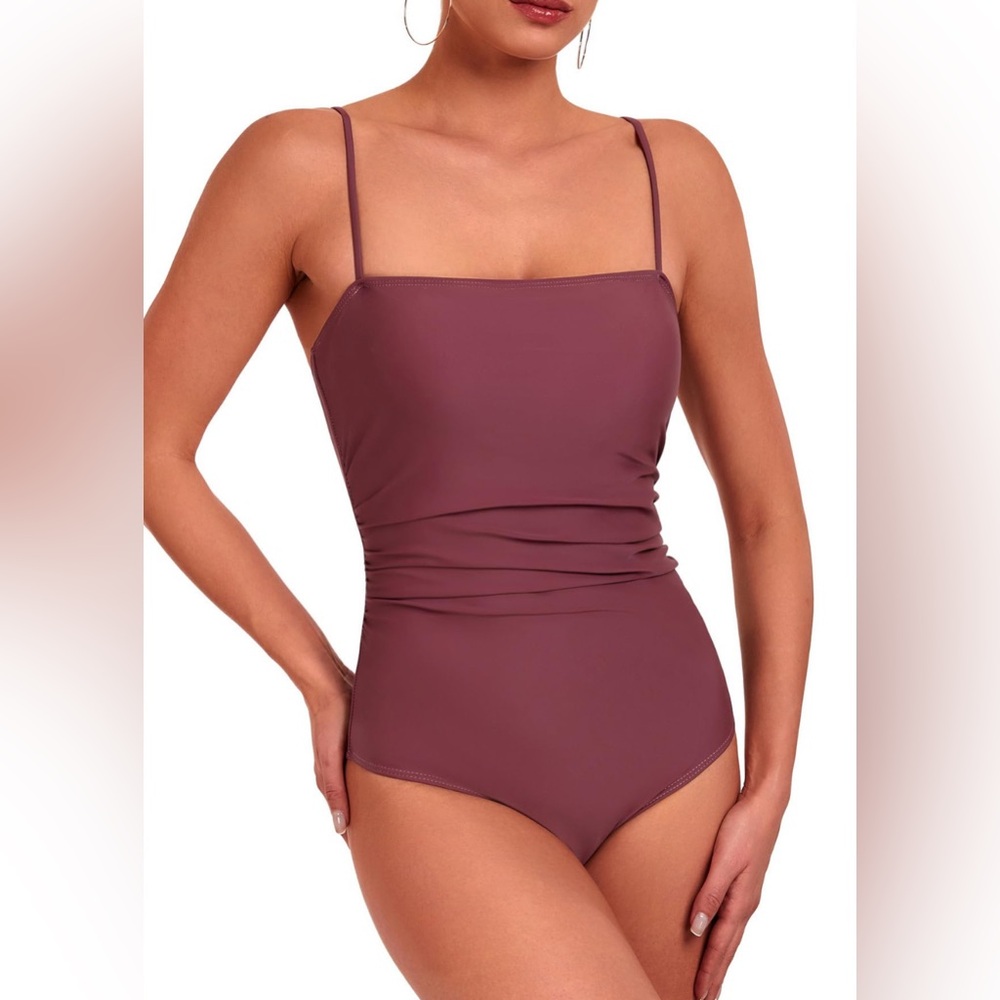 Elegant Mauve One-Piece Swimsuit